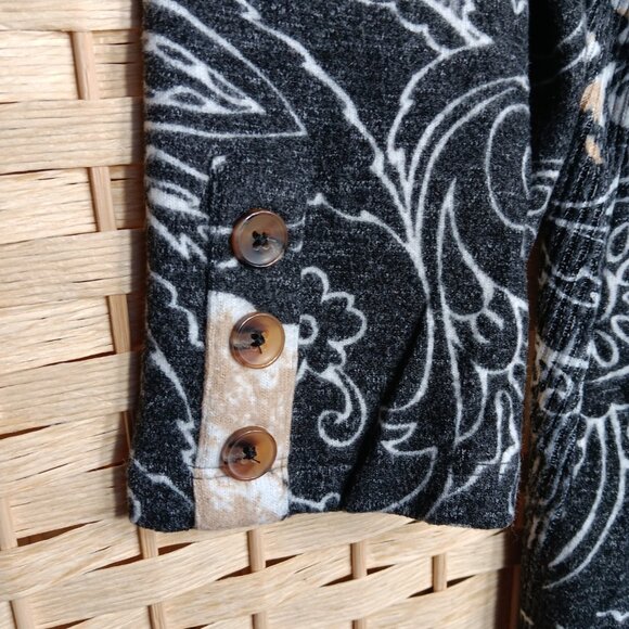 Chico's Cowl Neck Long Sleeve Sweater Print Rayon Blend Paisley - Picture 4 of 8